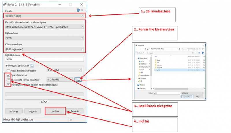 A termék helyes beállítása